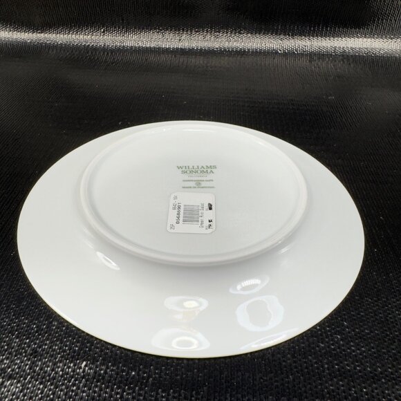 Williams Sonoma Garden Lattice Green Rim 8inch Plate Dish Set 2 New With Sticker - Picture 13 of 16